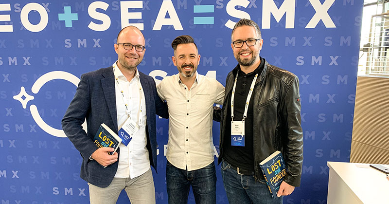 Christian Ebernickel, Rand Fishkin und Stefan Vetter auf der SMX München 2019